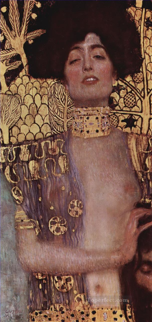 Judith and Holopherne grey Gustav Klimt Impressionistic nude Oil Paintings